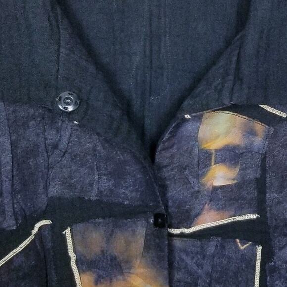 DEBORAH CROSS Art To Wear Fiber Art Patchwork Boho Shacket Multimedia One Size - Picture 3 of 10